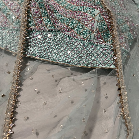 Sangeet / Wedding / Party wear Mirror work fancy jacket suit - Picture 4 of 15